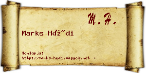 Marks Hédi névjegykártya